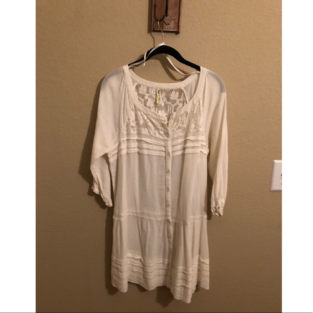 Freepeople button down lace tunic